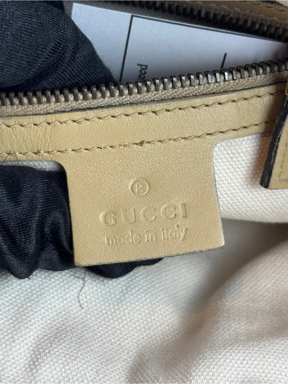 Gucci Beige GG Canvas Shoulder Bag with Leather Trim - Picture 8 of 16